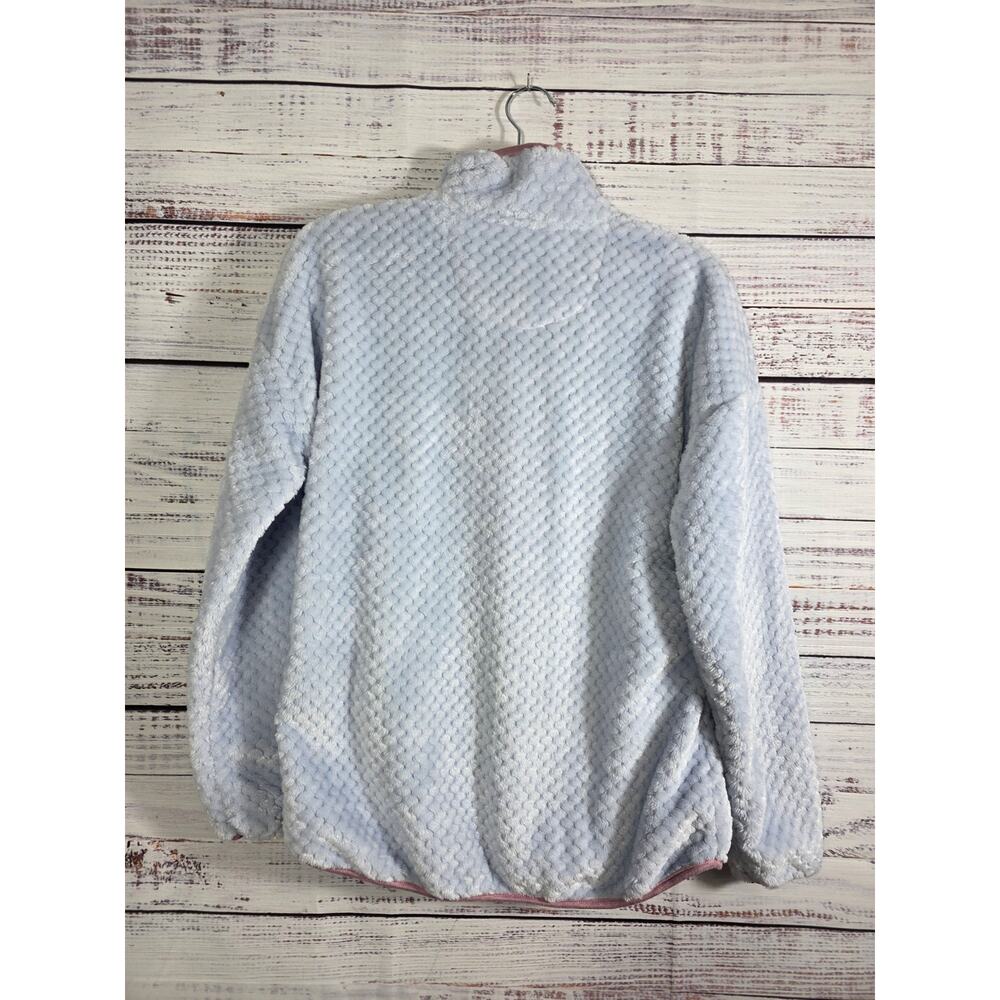 Simply Southern Women's Small Sherpa Pullover Quater Snap Fleece Blue Pink - Picture 2 of 5